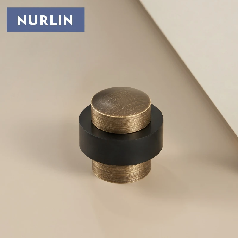Nurlin Brass Door Stop Antique Bronze Gold Black Optional Freestanding  Heavy Duty Floor Mount Bumper Door Holder Catch