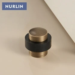 Nurlin butée de porte en laiton Bronze Antique or noir en option autoportant robuste montage au sol pare-chocs support de porte loquet