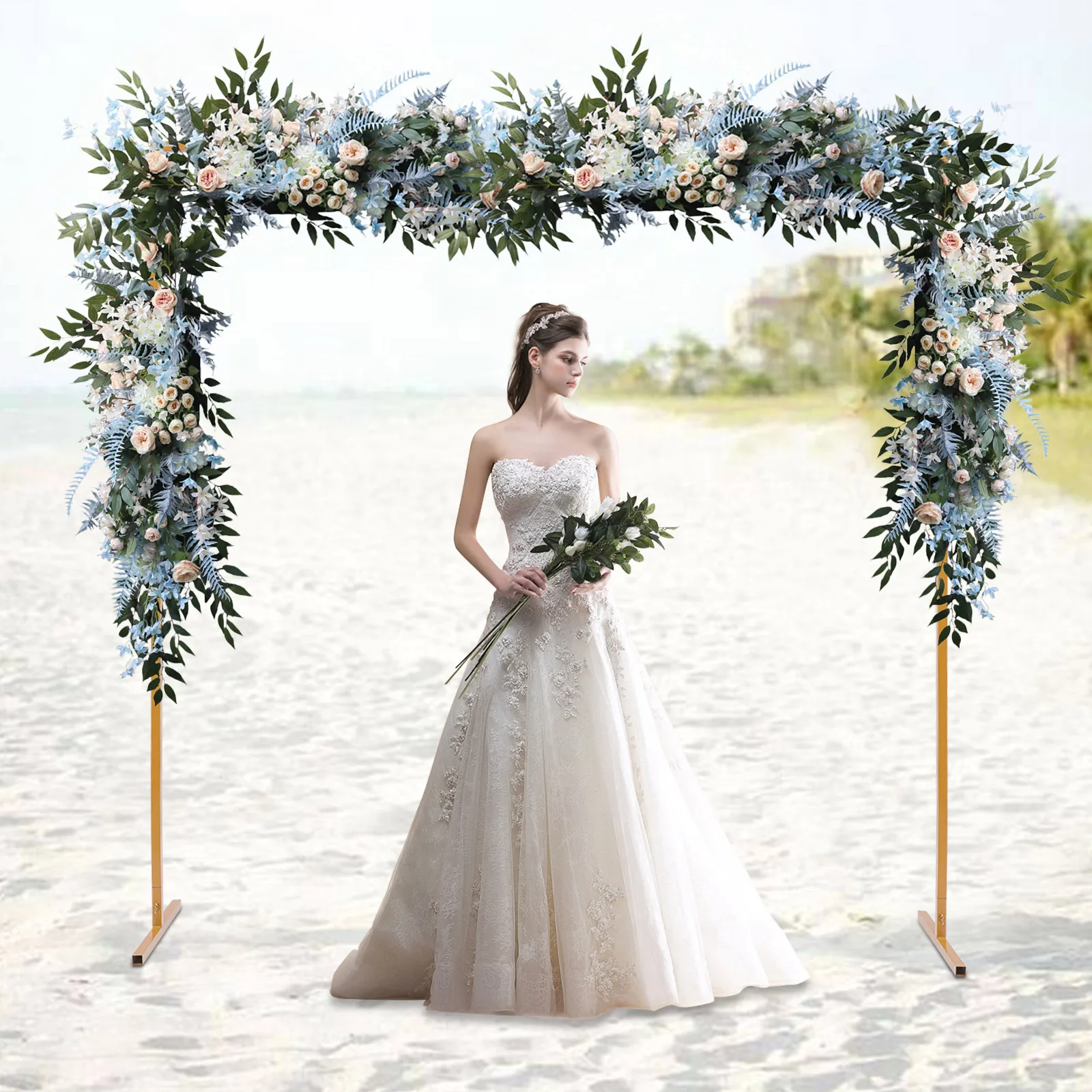 

Желтая квадратная свадебная арка 6.6/3.5 фута, регулируемая высота и простая сборка, декор для самостоятельного оформления на годовщину, день рождения, мероприятие