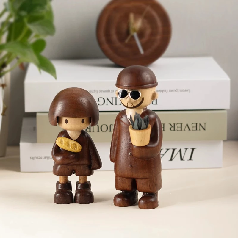 

Creative wood carving ornaments This killer is not too cold Home study office desktop wooden decoration Valentine's Day gift