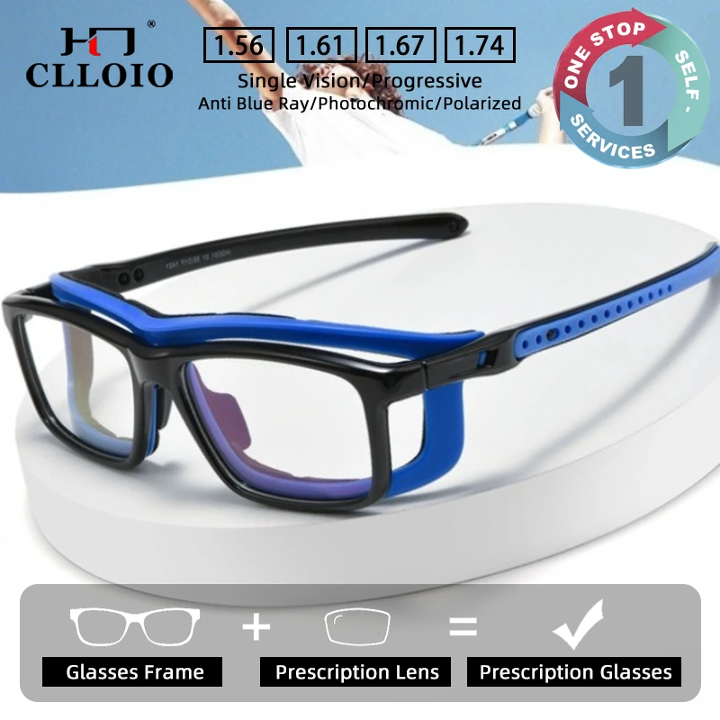 

CLLOIO Sporty Anti-Collision Ultralight Prescription Myopia Glasses For Basketball Outdoor Cycling Progressive Reading Glasses