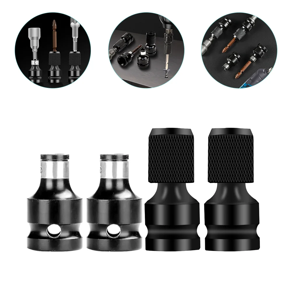 

4 Pcs Bit Adapter 1/4 Socket 1/2 to Ceramic Tile Impact Chrome Vanadium Steel Ratchet Extension