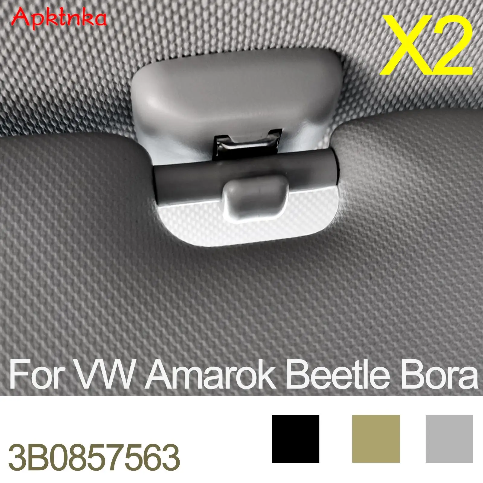 2X For VW Amarok Beetle Bora Transporter T4 T5 T6 Passat B5 Polo Saveiro Sharan Golf 4 Touran EOS Caddy Campmob Sun Visor Clips