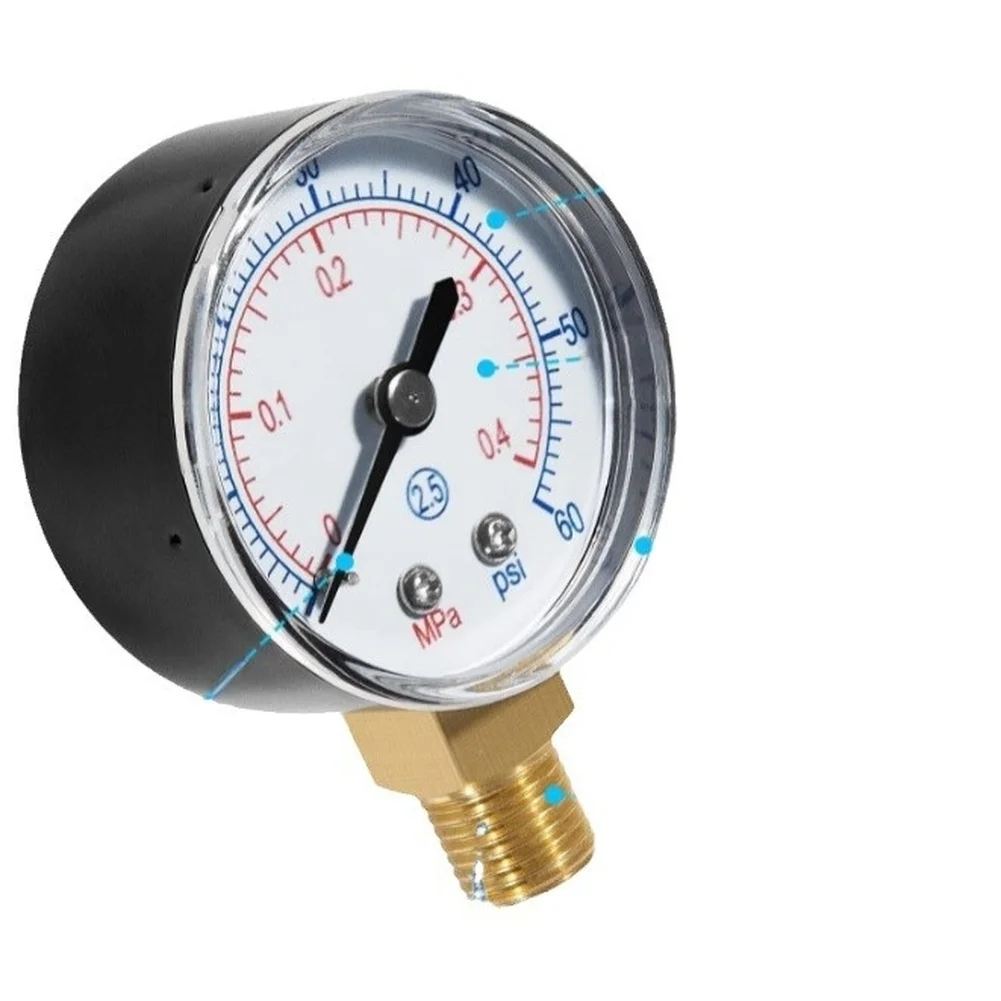 Outdoor Use Wet Environments Pool Pressure Gauge High Accuracy Pressure Gauge Pressure Monitor Stainless Steel Housing