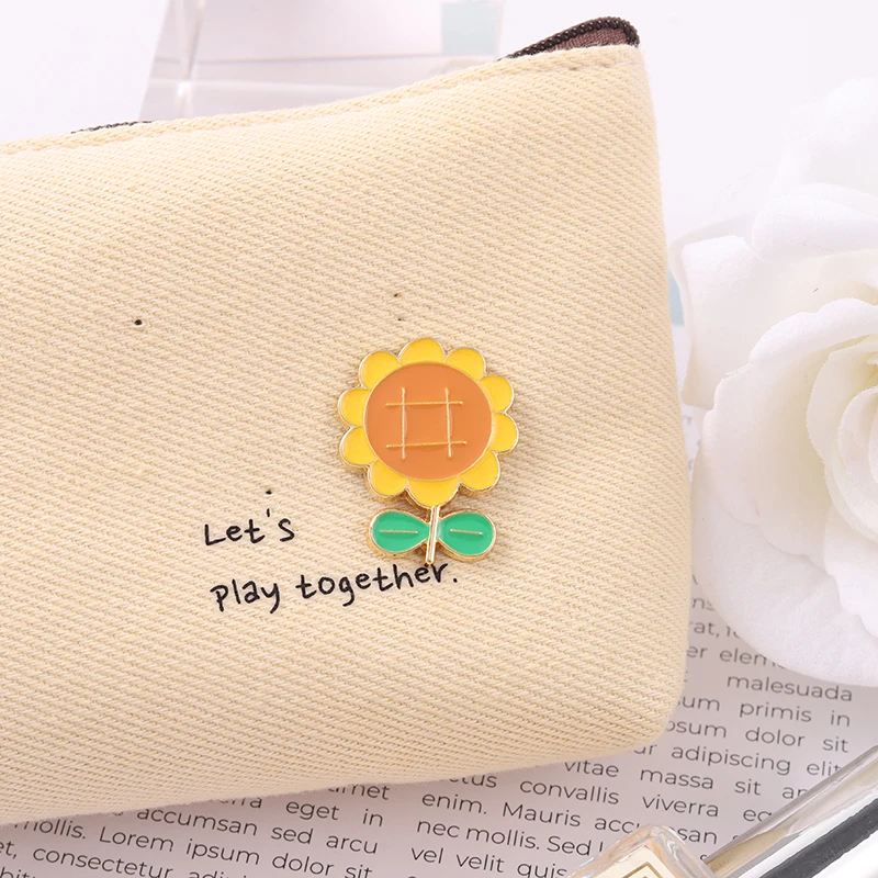 Sunflower Enamel Pins Floral Brooches Plant Badges for Banquet Wedding Party Women Fashion Jewelry High Quality