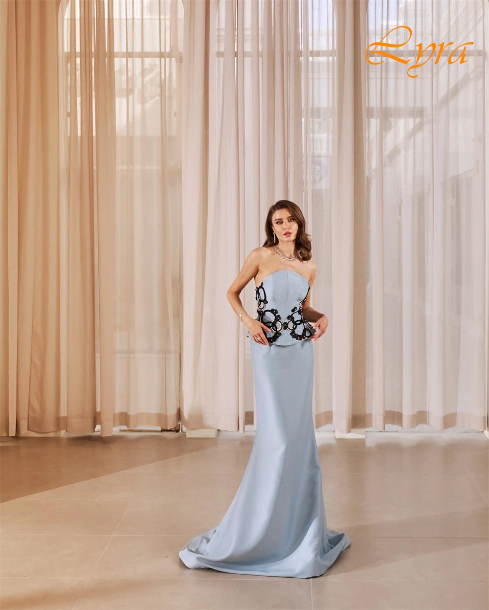 فستان سهرة كلاسيكي مخصص بدون حمالات من الجيرسيه، مزين بشكل رائع، فساتين حفلة موسيقية، حورية البحر، فساتين مناسبة خاصة