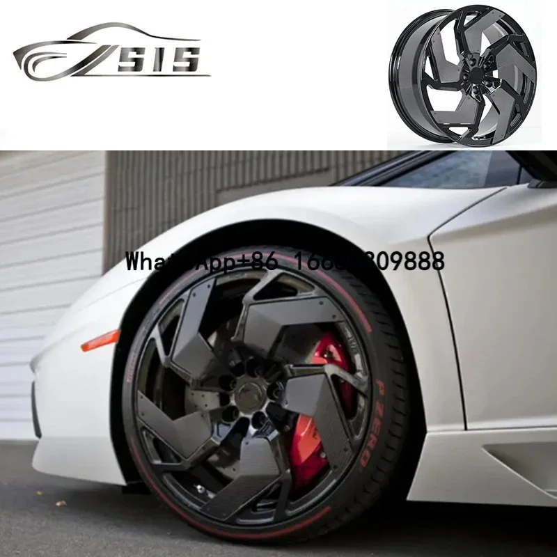 Wheel Hub LP700 Carbon Fiber Material 20-21Inch Rims Forged Wheels for Lambo Lp700 with Carbon Fiber Vents