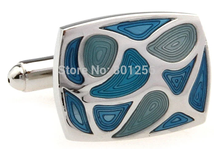   Enamel Cufflinks  blue/grey Color Fashion Enamel Design Copper Material Men Cufflinks wholesale&retail