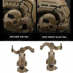 Tactical Free-Angle Headset Rail Mount Adapter For Earmor Headset On M-Lok Ops-Core Fast ACH Helmet Arc Rail Airsoft M32 M31