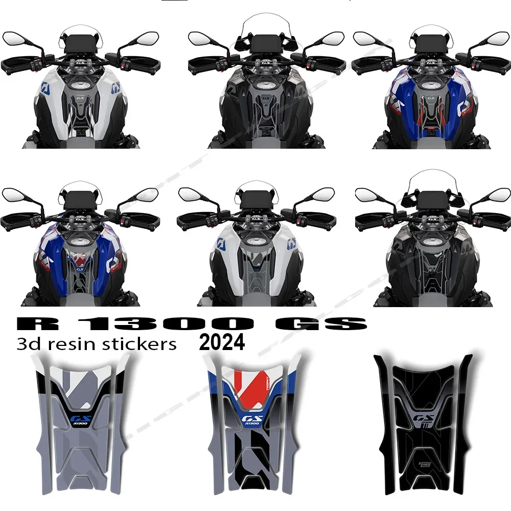 สําหรับ BMW R 1300 GS Triple สีดํารถจักรยานยนต์อุปกรณ์เสริม 3D อีพ็อกซี่เรซิ่นสติกเกอร์ถัง Pad ชุดป้องกัน 2023-2024