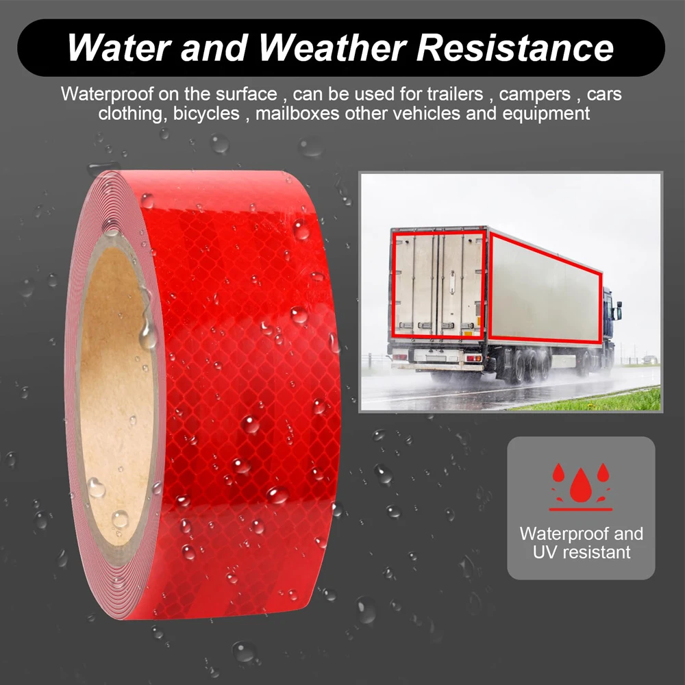 Reflective Tape Waterproof Conspicuity Strong Adhesive Reflector Tape Warning Safety Reflective Tape For Vehicles Trailers Boats