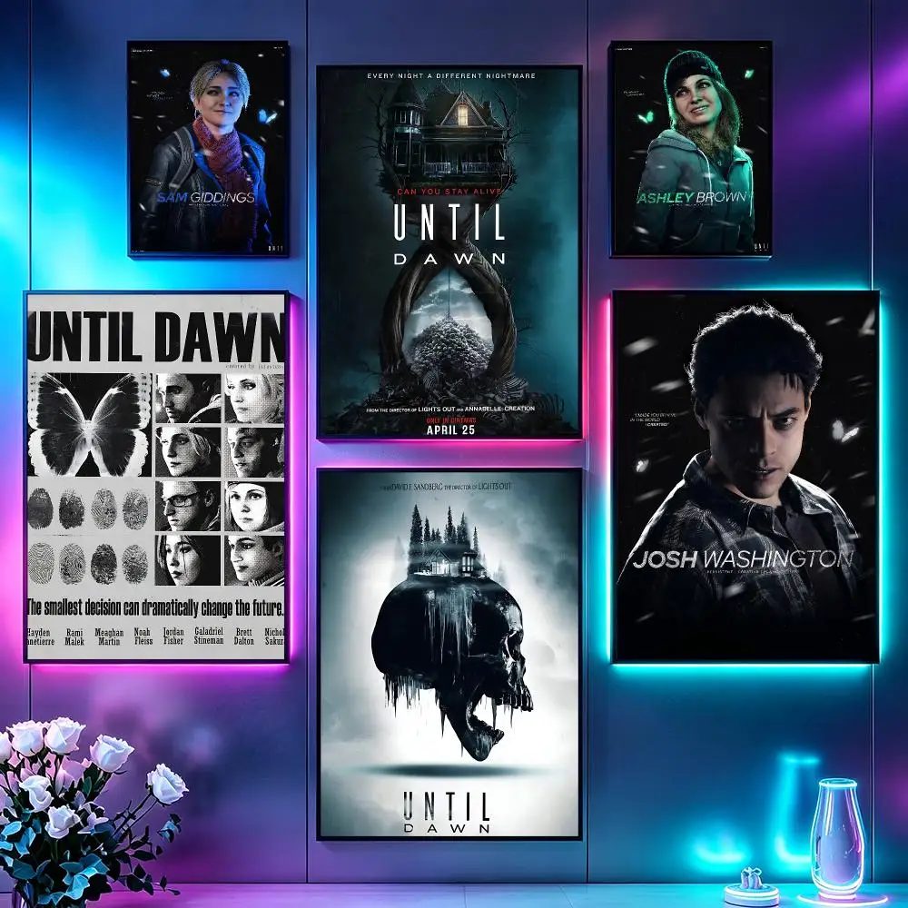 Game Until DawnS Poster Poster Sci Fi Cyberpunk HD Self Adhesive Wall Print Futuristic Home Game Room Decor Gift