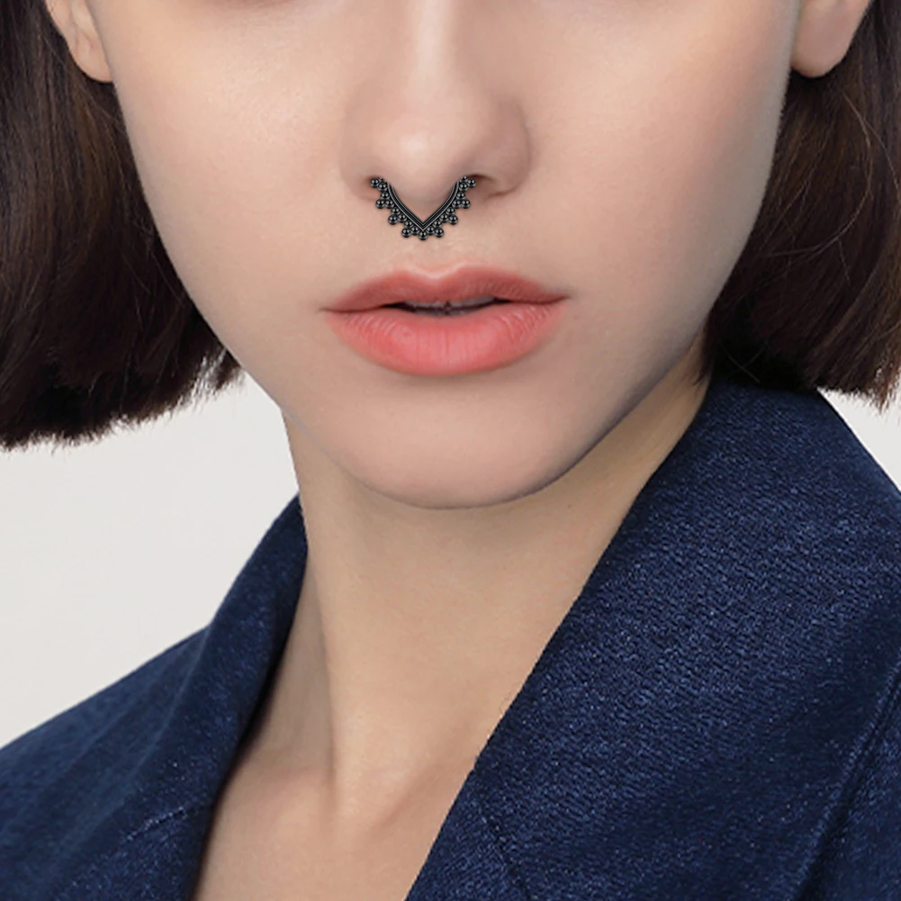 1 قطعة حلقة الأنف وهمية مشبك الأنف على الحاجز الورك هوب الشرير كريستال وهمية الأنف ثقب المجوهرات غير ثقب الأنف ترصيع 14/16/20 جرام 8/10 مللي متر