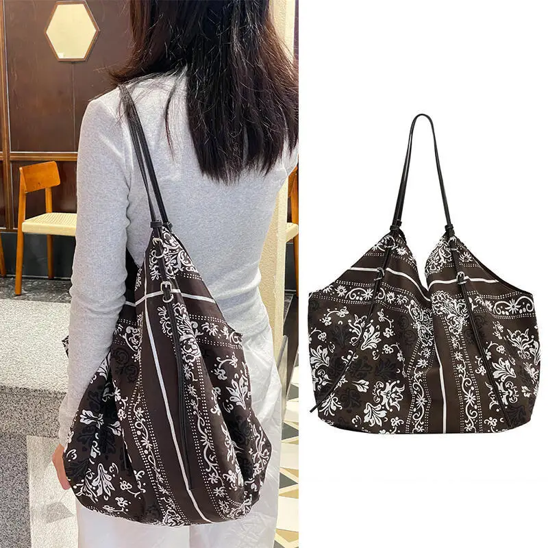 

Summer 2025 Fashionable Large Capaci Floral Print Tote Bag Single Oulder Op Bag Casual Women's Bags Lazy Commuting Handbags
