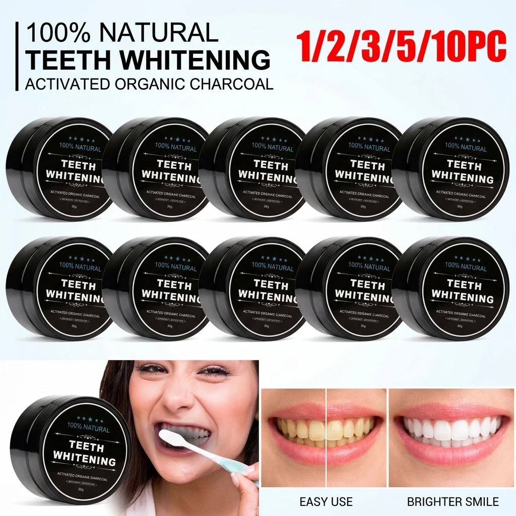 1/2/5/10Pcs 30g Activated Charcoal Teeth Whitening Powder Natural Organic Oral Hygiene Teeth Polish Teeth Clean Strengt