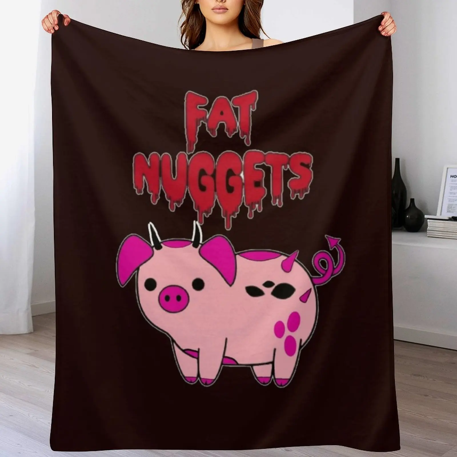 Fat Nuggets Throw Blanket Plaid on the sofa Large Blankets