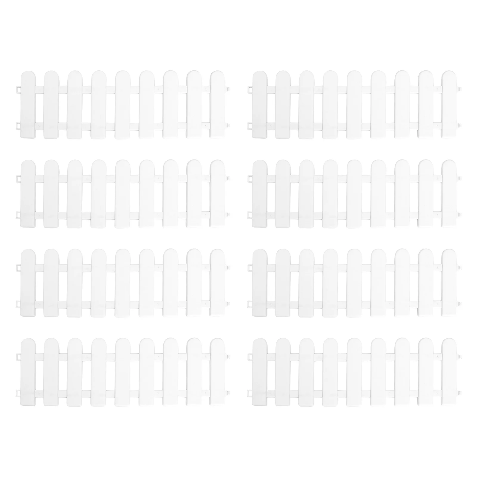8pcs White Plastic Decorative Fence For Garden Yard Villa Courtyard Outdoor Diy Decoration Fence Landscaping Edging