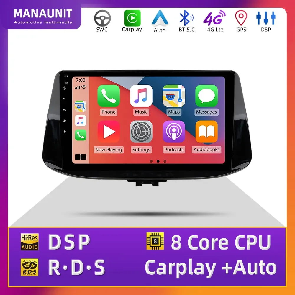 For Hyundai I30 2017 2018 2019 Car Multimedia Player,Carplay,Android Auto,Radio,Navigation,GPS,Stereo,Head Unit,DVD,BT5,4G,WIFI