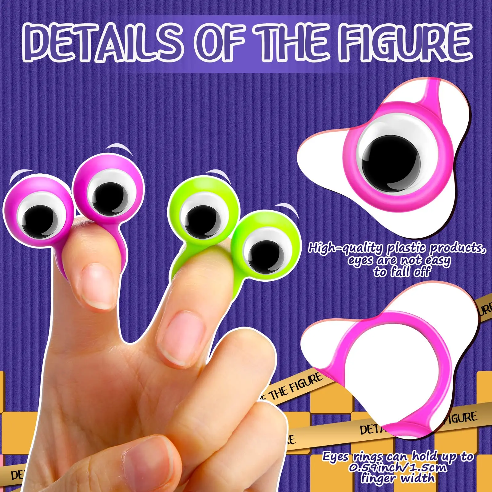 120/240 Pieces Eye Finger Puppets Ring Eye On Rings Googly Eyeball Ring Eye Finger Ring Puppets Party Favor Toys for Kids