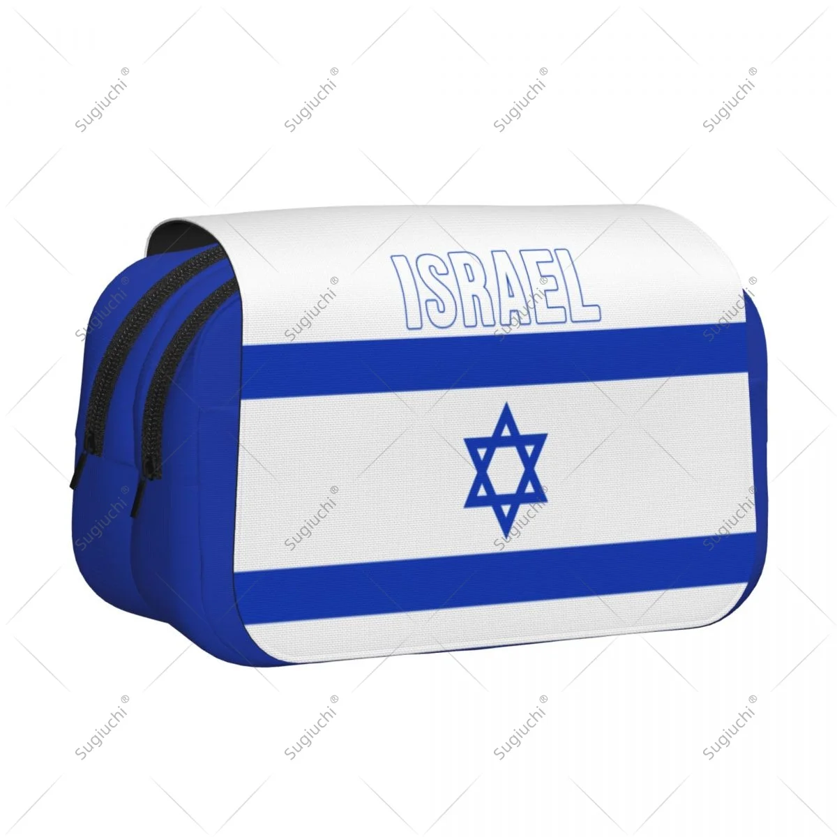 Pencil Case Scissors Bags 3D Israel Flag Double-layer Oxford Cloth Stationery Storage Pen Box Case