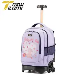 18 Inch School Wheeled Backpack Trolley Bags for Girls Travel Rolling Laptop Suitcase School Rolling Backpack for Teenager Boys