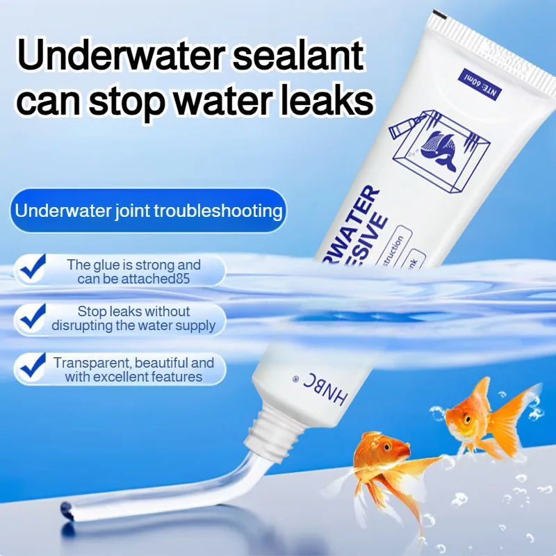 60g Waterproof Sealant Transparent/White Waterproof Glue No Hurt Fish Tank Repair Water Adhesive Plastic Pipe Underwater Sealant