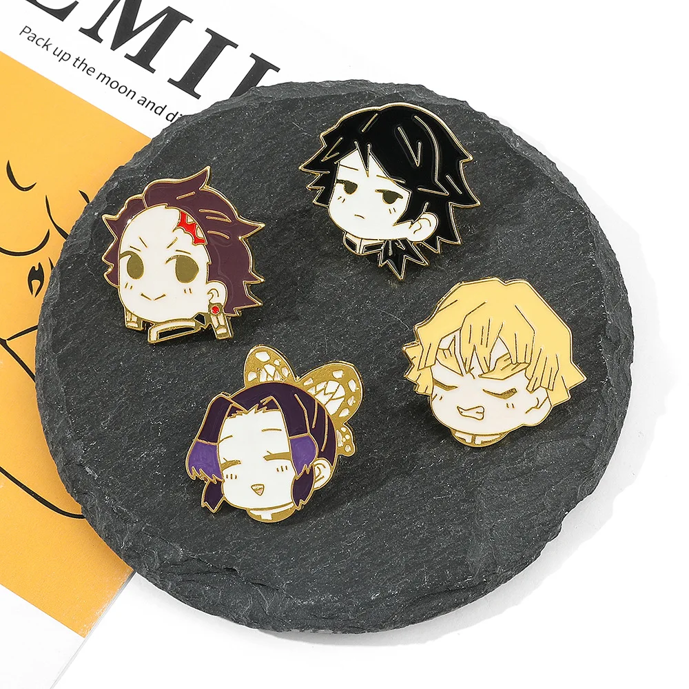 Cute Characters Brooch​ Tanjiro Kochou Shinobu Cartoon Badge Clothing Backpack Accessories Gift for friend
