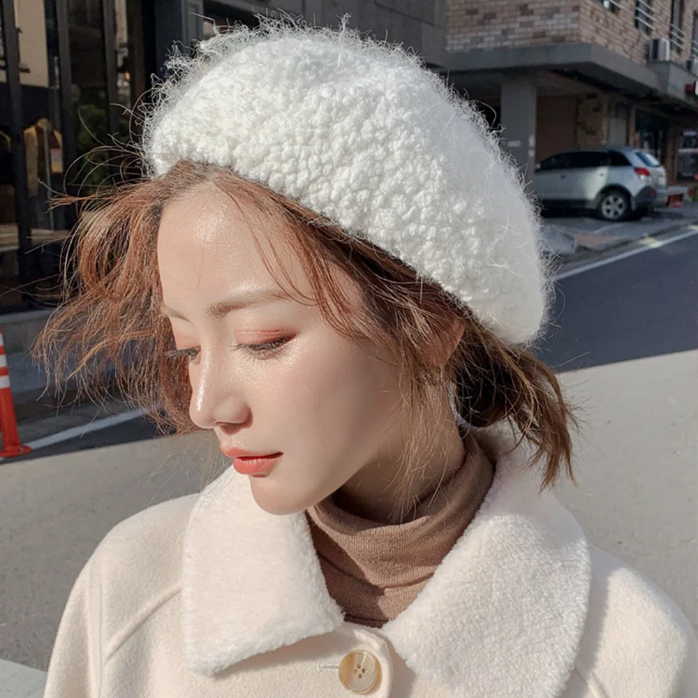 VISROVER 8 Colors Top Quality Woman Winter Hat Rabbit Fur Solid Beret Female Soft Cap Women Real Warm Wool Boina Gift Wholesales