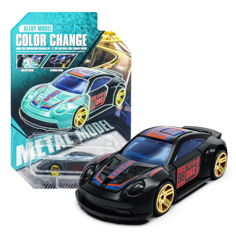 1:64 Scale Color Changing Car Temperature Sensitive Crash-Resistant Racing Car Model Alloy Vehicle Plastic Pull Back Car