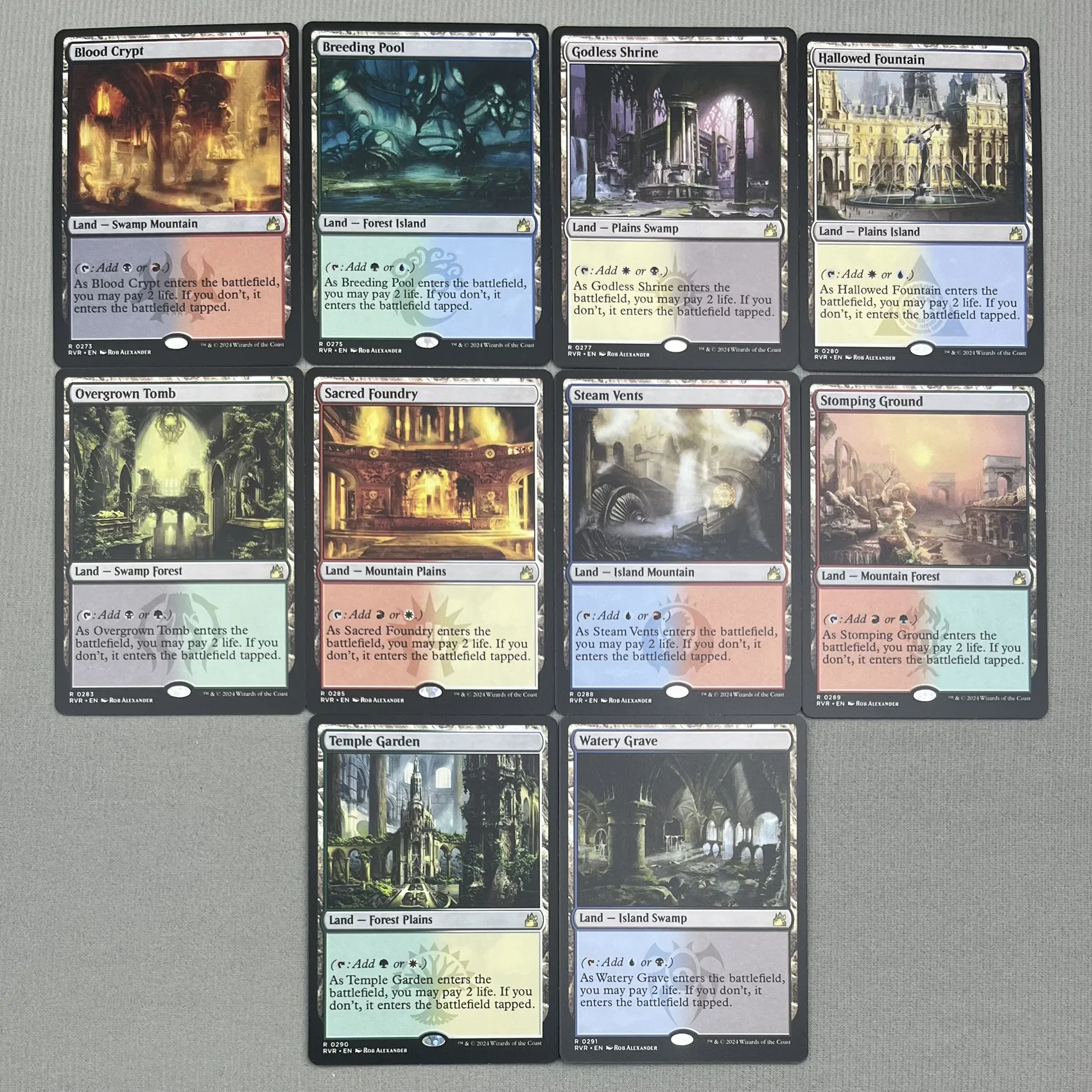 بطاقات RVR HOLO3-02 TCG للعب المنزلي ماجيكال بروكسي شاک لاند RVRCrypt the Pool Godless Shrine Hallowed Fountain جمع