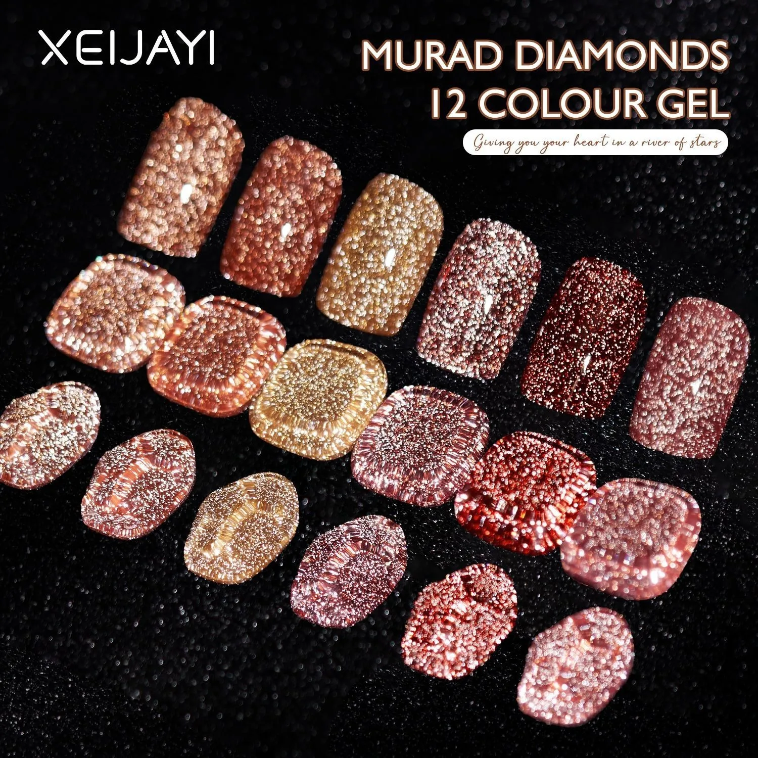 1-12 قطعة روك السكر سحق الماس هلام مسمار البولندية الوردي بريق طلاء الأظافر مبيعا الوردي الأظافر الصيف الأظافر 15 مللي #2