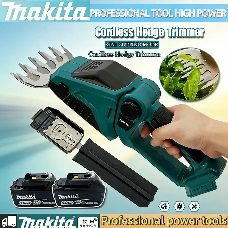 

Аккумуляторные мини-ножницы Makita 2-в-1 для стрижки травы и кустарников, триммер для живой изгороди, работающий от 18-вольтовой батареи