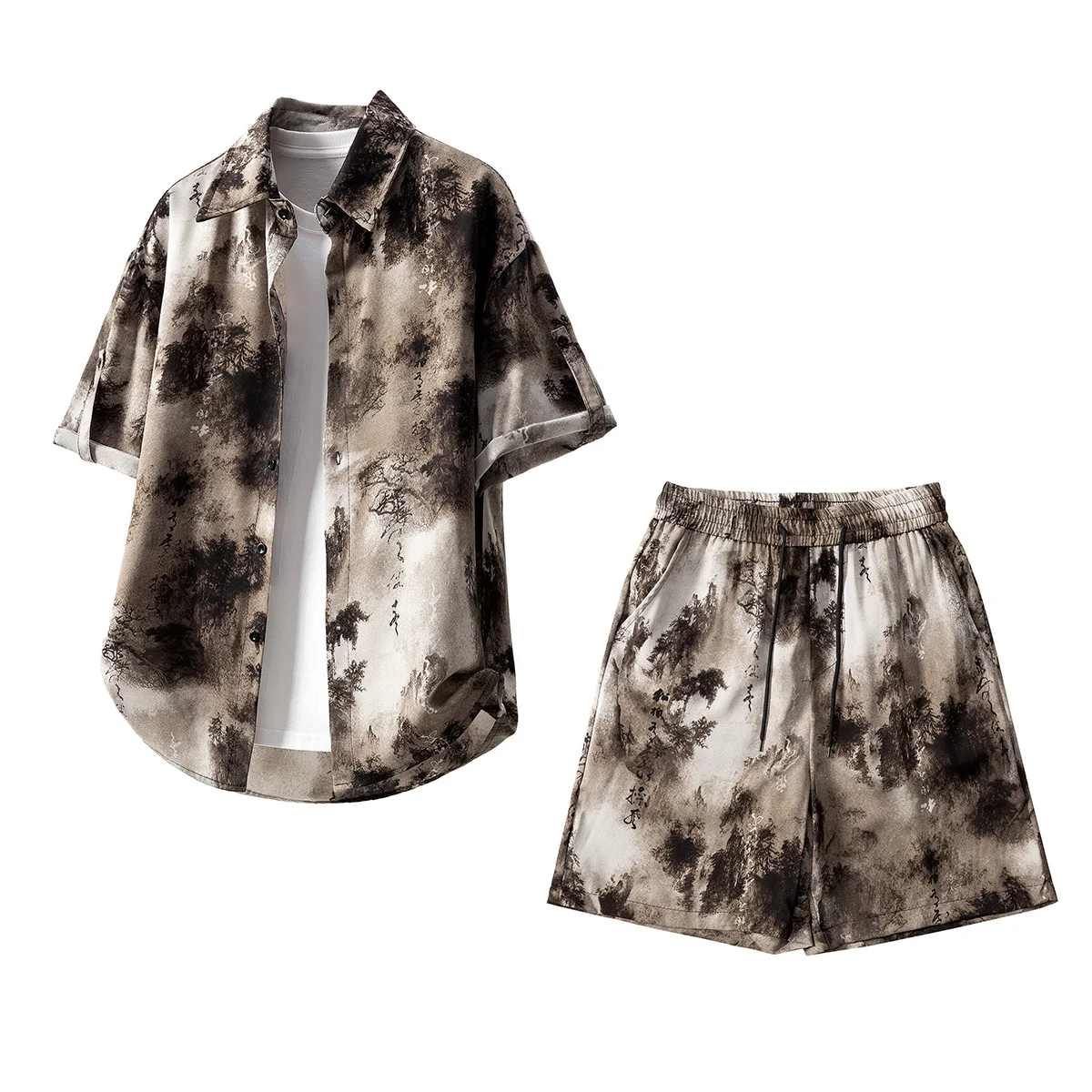 

2026 Summer New Men's Fashion Trend Loose Comfortable And High Quality Casual Breathable Short-Sleeved Shorts Suit