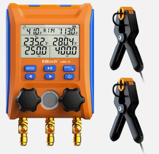 Elitech LMG-10 Цифровой коллекторный манометр Пластиковый холодильный манометр для кондиционирования воздуха/вакуумный датчик температуры Фитинг для кондиционера Elitech LMG-10 Цифровой коллекторный манометр Пластиковый холодильный манометр для кондиционирования воздуха/вакуумный датчик температуры Фитинг для кондиционера