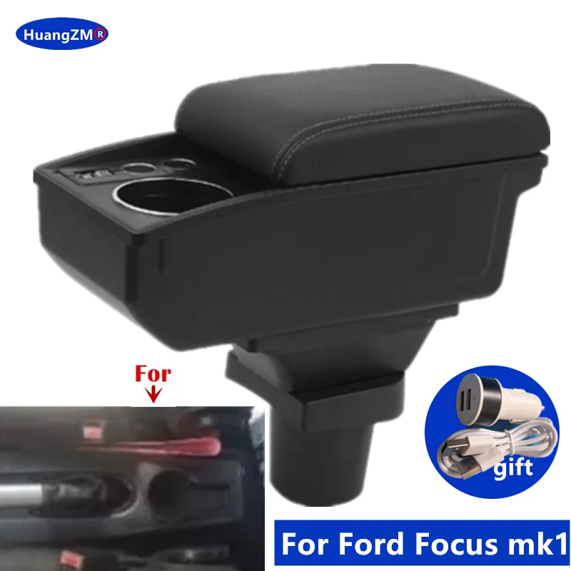 Für Ford Focus mk1 Armlehne Box Für Ford Focus Auto Armlehne box Zentrum Lagerung box tasse halter Gewidmet Retrofit Auto Zubehör