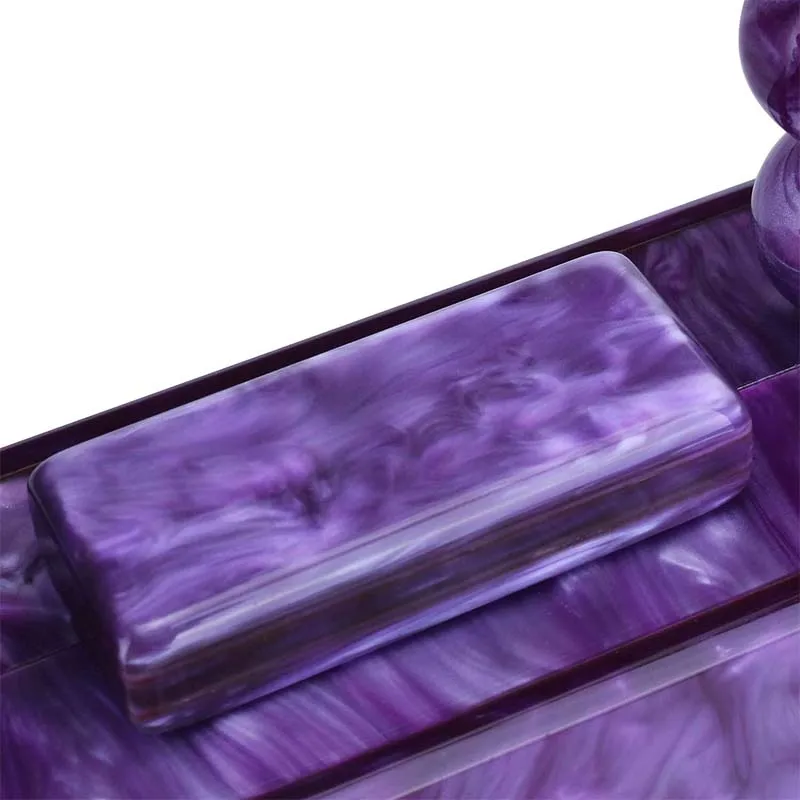 Square Acrylic Handbag Box with Pearl Beads Chain for Women 2024 Trendy Marbling Clutch Purse Wedding Evening Party Shoulder Bag