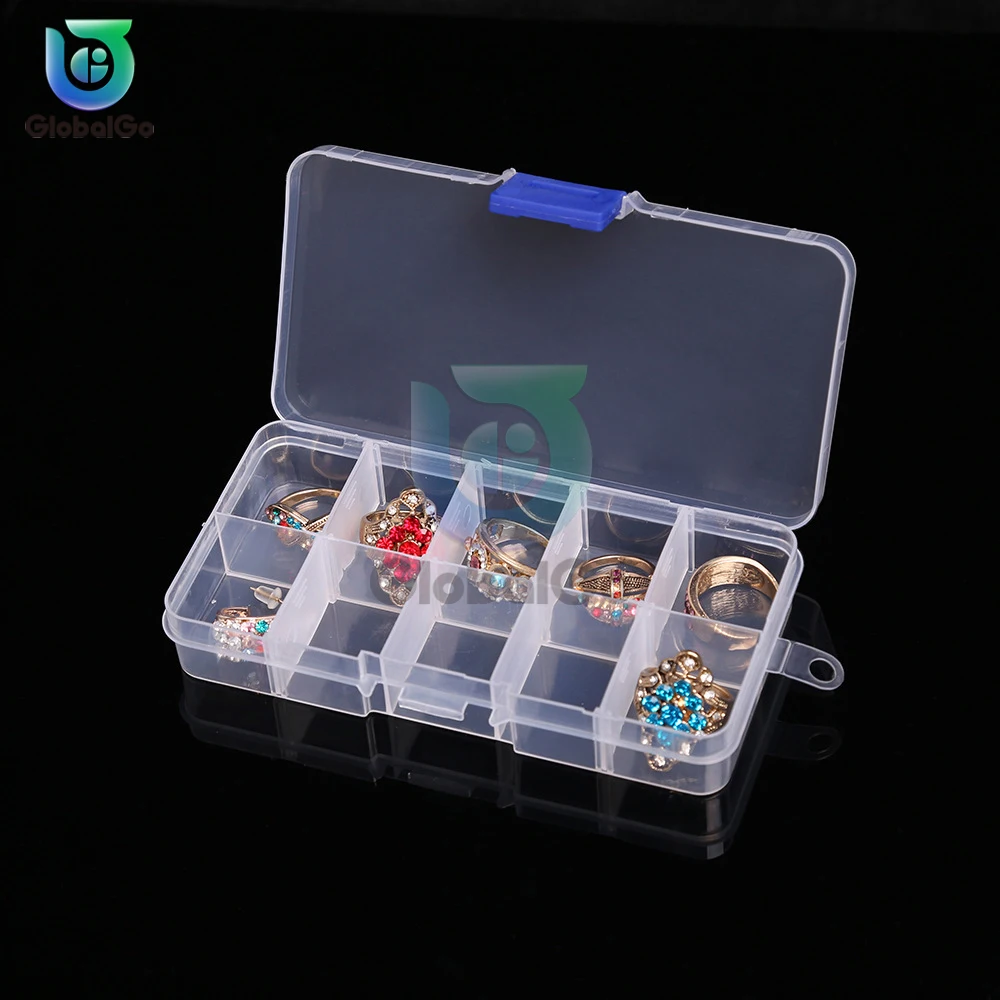 10/15/24/36 Grids Transparent Plastic Storage Jewelry Box Plastic Compartment Adjustable Container Storage Tool Boxes