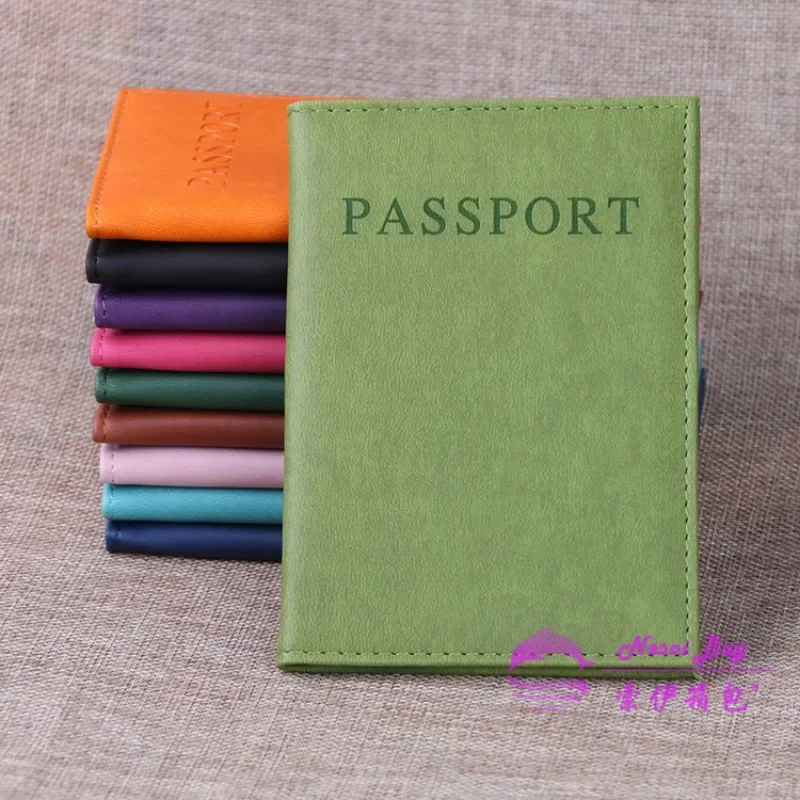 Lover The World Map Passport Cover Hot Stamping Simple Plane Women Men Travel Passport Case Holder Fashion Wedding Gift