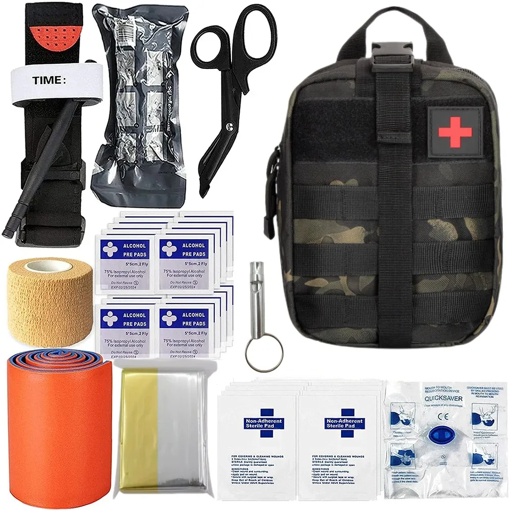 Merge survival first aid kit tactical rotary gate administrator medical tourniquet camping equipment Molle IFAK EMT trauma first