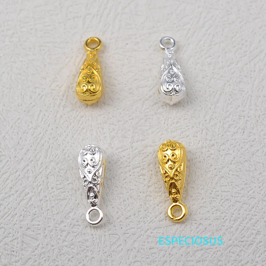 Silver And Gold Color Plated Alloy Drop Shape Charms Handmade Pendants Water Spacer For Bracelet DIY Jewelry Accessories 20pcs