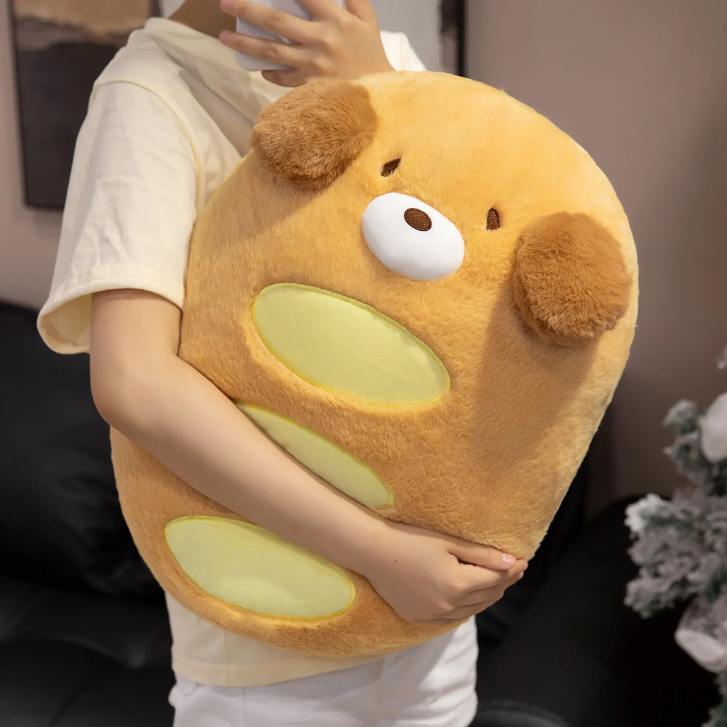 30/40/50CM 귀여운 빵 모양의 개 플러시 베개 부드러운 박제 동물 쿠션 크리 에이 티브 빵 베개 장난감 좋은 선물