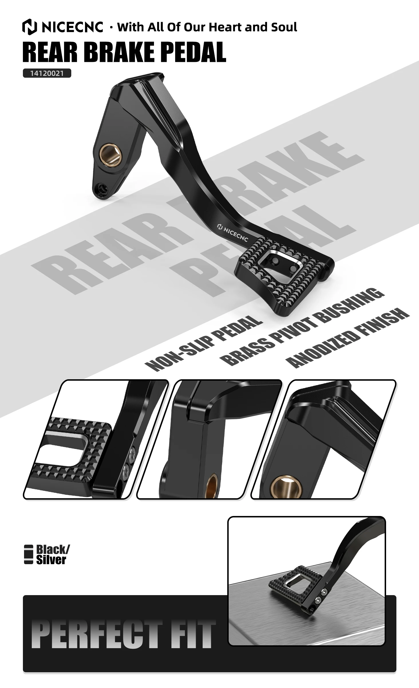 Für 2008–2017 Harley Dyna Fat Bob FXDF Fußbremshebelpedal für Street Bob FXDB 2006–2012 2016 2017, Wide Glide FXDWG 2010–2017 – Detail 2