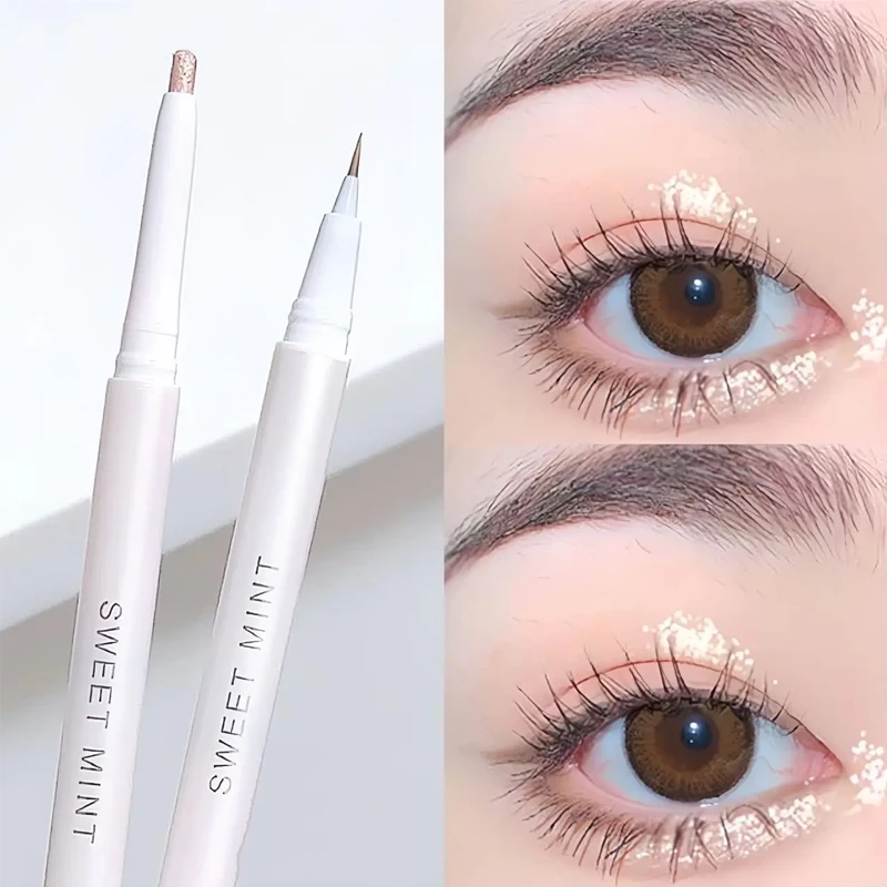 Dubbelkop Zijdeachtige Glinstering Eyeliner Potlood Liggende Zijderups Waterdichte Markeerstift Matte Witte Parel Oogschaduw Gel Beauty Cosmetica