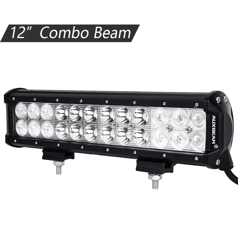 AUXBEAM 72W 12 Inch LED Work Lamp Dual Row LED Light Bar 6000K White Lights CLASSIC-SM SERIES