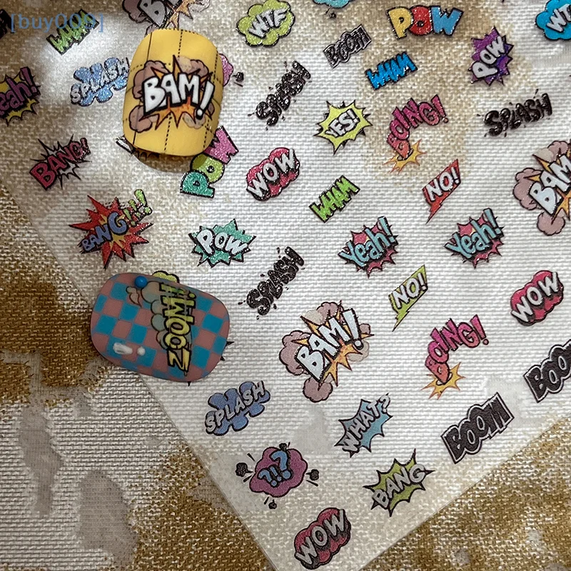 【buy009】 Adesivi per nail art con design a lettere colorate 3D Lettere dell'alfabeto maiuscole Disegni artistici Decorazione per decalcomanie per nail art fai da te