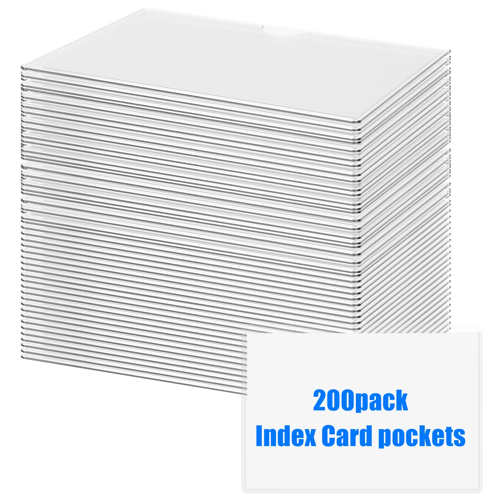 

200 шт., держатель для карточек, прозрачная самоклеящаяся мягкая пленка, чехол для этикеток для организации ящика для хранения, ящик для хранения файлов, ящик для хранения