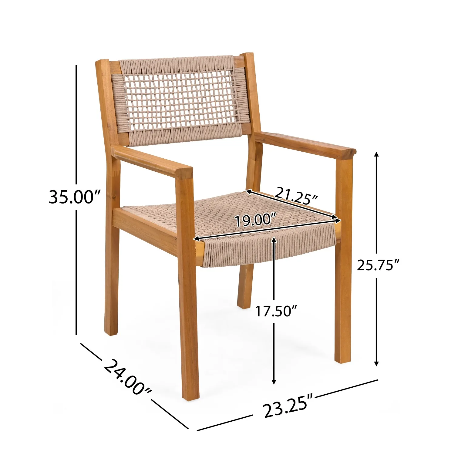 Mid-Century Solid Wood Dining Chair, Rope Woven Backrest Leisure Designer Creative Single Chair Home Study, Nordic Vintage Style