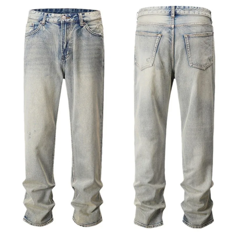 W2EJOURNEY الاتحاد الأوروبي الولايات المتحدة حجم الجينز الكلاسيكي شارع العليا الرجال والنساء متعددة جيب البضائع السراويل مستقيم عادية فضفاض ممزق السراويل #5