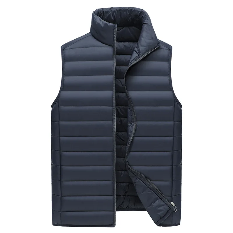 

Winter Fashion Men's Solid Color Stand Collar Sleeveless Casual Trendy Simple Basic Quilted Vests Male Coats Jackets Tops Parkas
