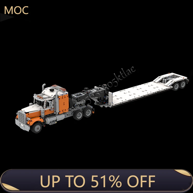 

New 1913 Parts MOC City Engineering Extended Version Highway Truck Model Technology Building Blocks Creative Children Toys Gifts